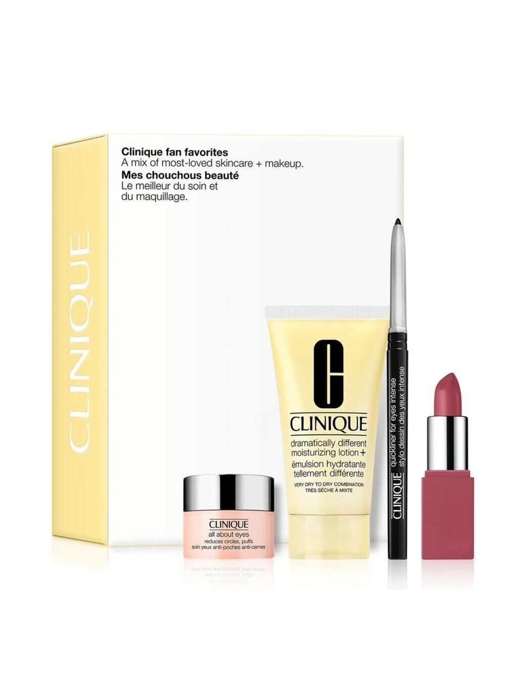 Clinique Eye Cream Face Lotion Eyeliner Lipstick 4PC Set